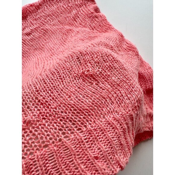 ROBERT RODRIGUEZ Coral Linen Open Knit Oversized Pullover Sweater, One Size - Picture 9 of 15